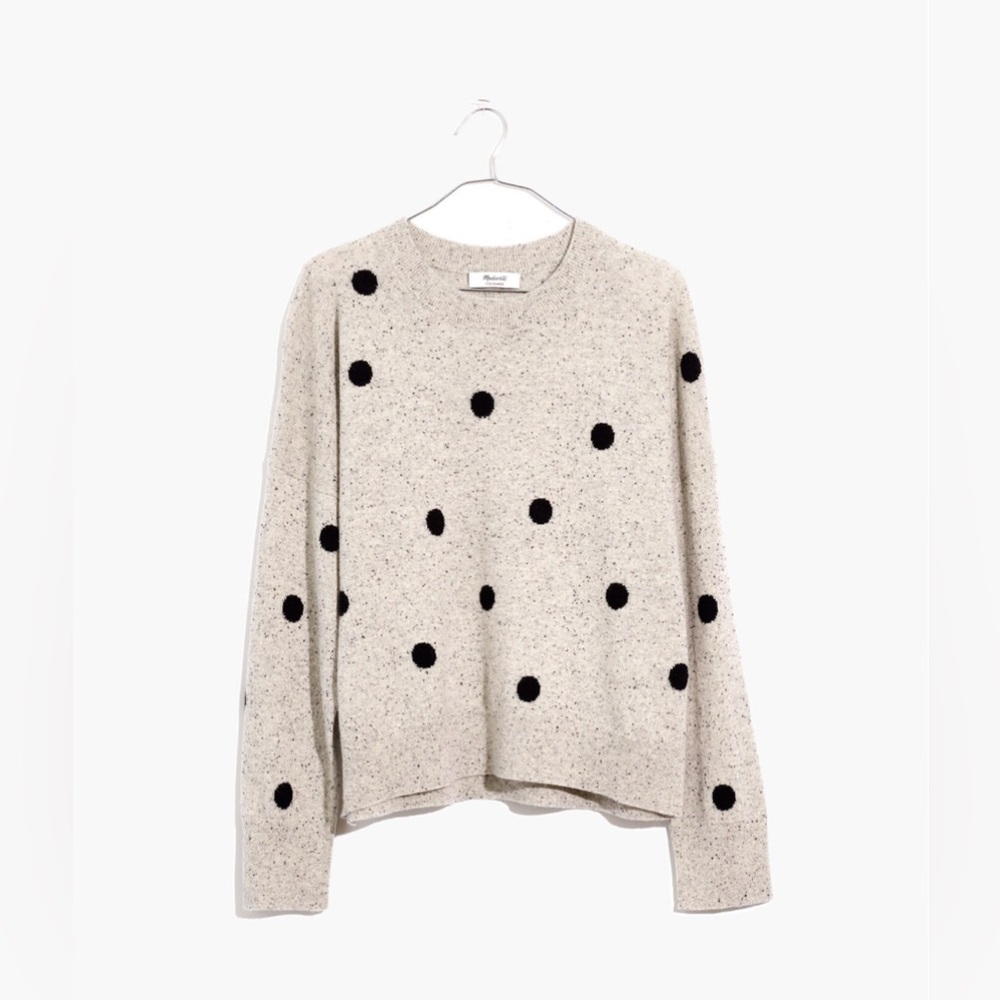 Madewell Cashmere‎ Sweatshirt in Donegal Dot Small